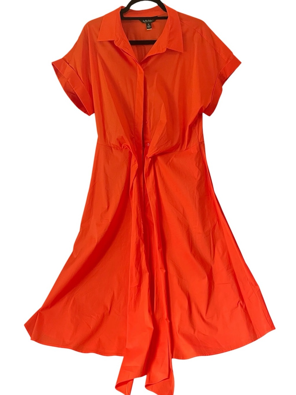 Lauren Ralph Lauren Coral Red Shirt Dress – Size 12